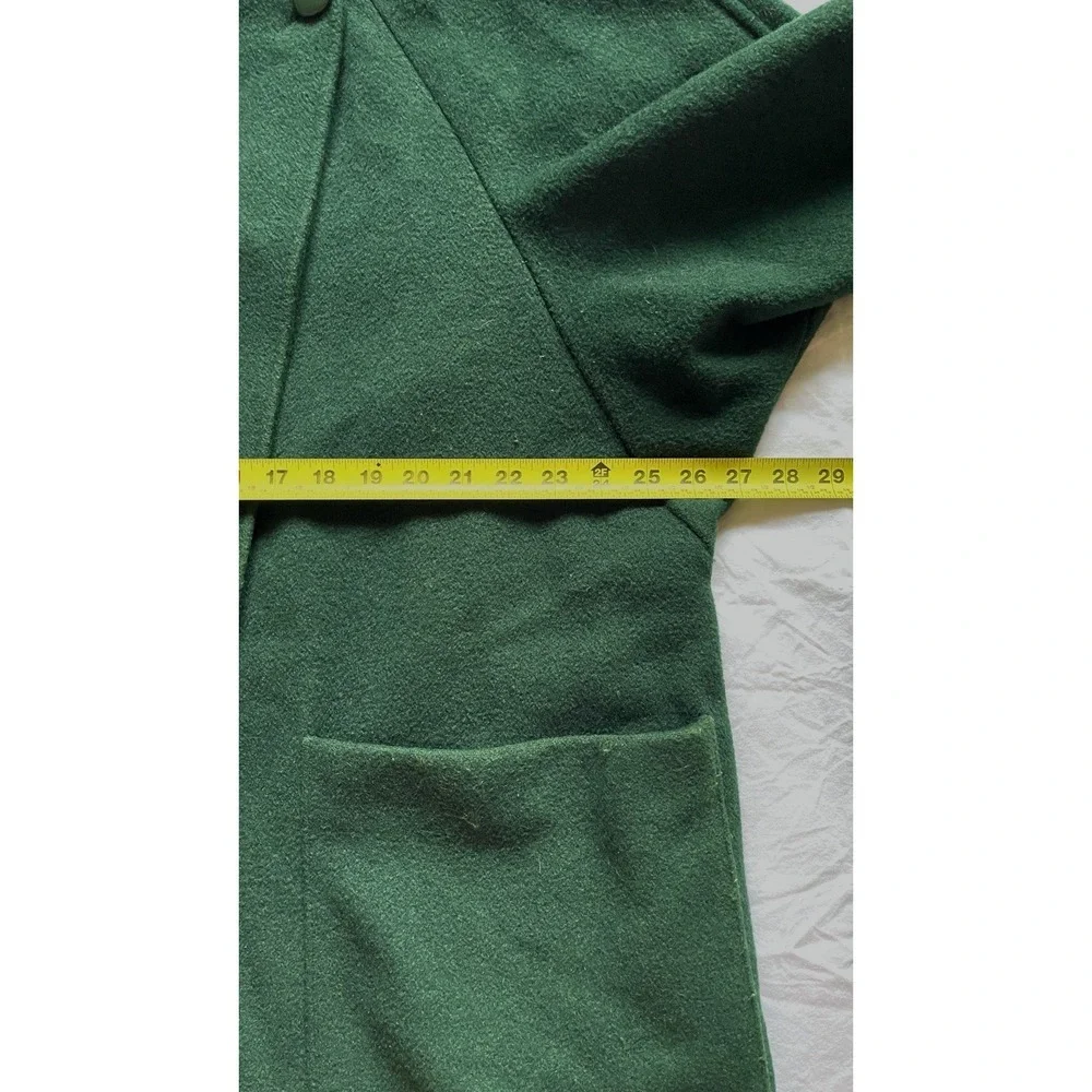 VTG 80s Jean Claude Paris Womens Wool‎ Batwing Oversized Coat Size 42 Dark Green